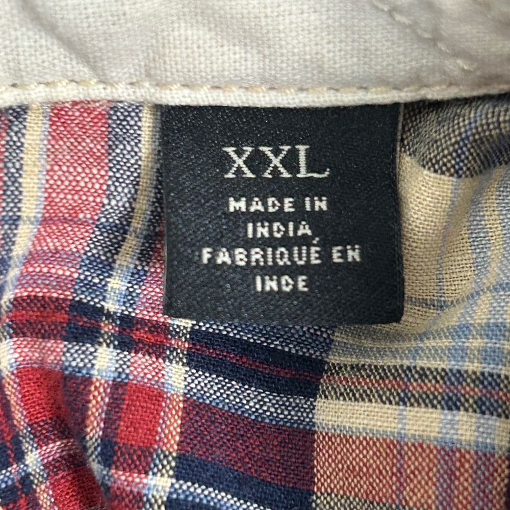 Scotch & Soda XXL Mens Plaid Cotton Linen Shirt Long Sleeve Button‎ Up Pockets - Picture 9 of 10